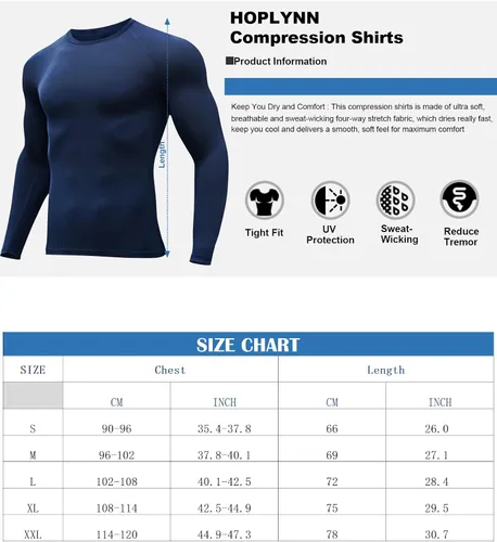 Miniatura 6 de Paquete de 456 camisas de compresión para hombre, manga cortalarga, atléticas para clima frío, camiseta para entrenamiento deportivo
