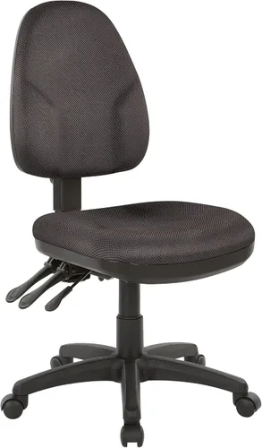 Miniatura 13 de Office Star - Silla ergonómica de oficina de doble función con respaldo acolchado ajustable y soporte lumbar integrado, sin brazos, tela de polvo