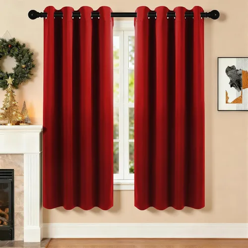 Miniatura 100 de Cortinas de oscurecimiento de habitación de 45 pulgadas de largo para dormitorio y sala de estar, cortinas térmicas aislantes con ojales