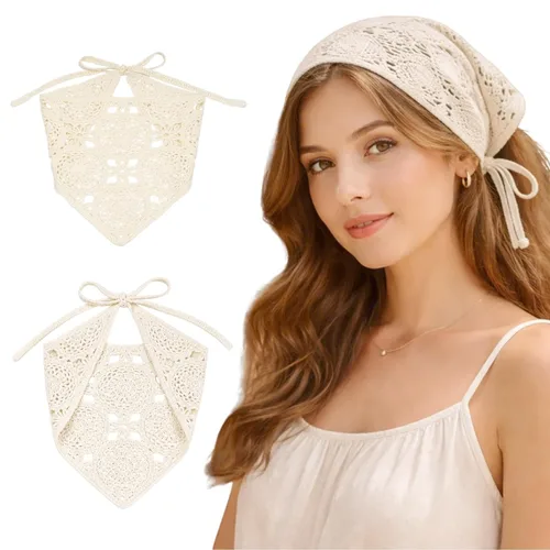 Miniatura 13 de hoyuwak Pañuelo para la cabeza de ganchillo, bandanas, diademas de corazón, bufanda, cubiertas para la cabeza, accesorios para el cabello rosa