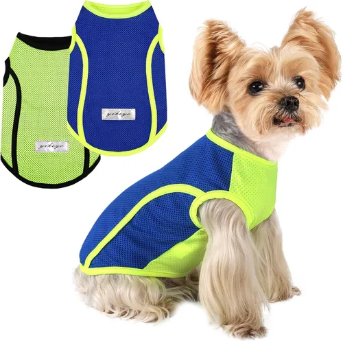Miniatura 9 de Paquete de 2 camisetas sin mangas para perros pequeños, camiseta sin mangas para perros pequeños, camiseta sin mangas transpirable con texto