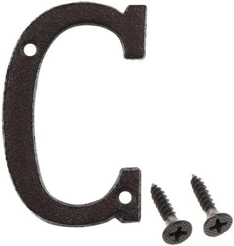 Miniatura 10 de Número de dirección de 3 pulgadas, números de casa para exterior, decoración de buzón de puerta de jardín de metal de hierro fundido con tornillos, 0
