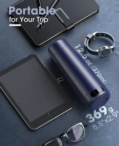 Miniatura 6 de Hervidor de Viaje, Hervidor Eléctrico Portátil de Voltaje Dual 110V-220V-240V Hervidor de Agua Pequeño Inteligente para Té y Café, Acero Inoxidable