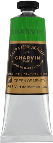 Miniatura 162 de Charvin Pintura acrílica profesional extrafina – verde absenta, tubo de 2.1 fl oz, pigmentos de triple fresado, resistente a la luz, pinturas