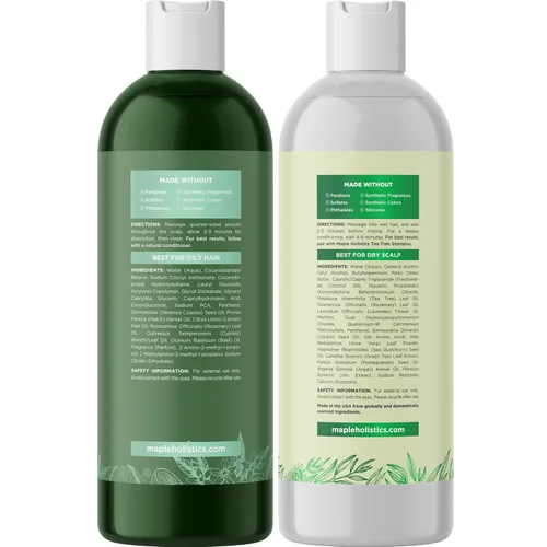 Miniatura 6 de Champú y acondicionador para cabello graso y cuero cabelludo, sin sulfatos ni parabenos, juego de champú y acondicionador para el cuidado