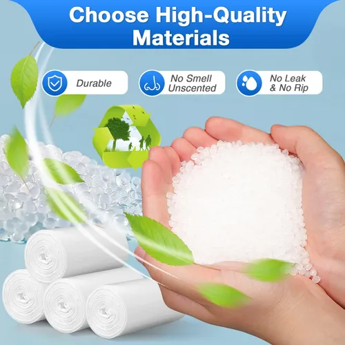 Miniatura 3 de Charmount Bolsas de basura pequeñas de 1.2 galones, 102 bolsas de basura para baño, se ajustan a 4.5-5 litros transparentes