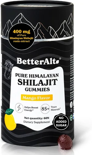 Better Alt Gomitas Shilajit puras del Himalaya con Shilajit | Grado dorado de alta potencia | 60 gomitas para impulso de energía y apoyo