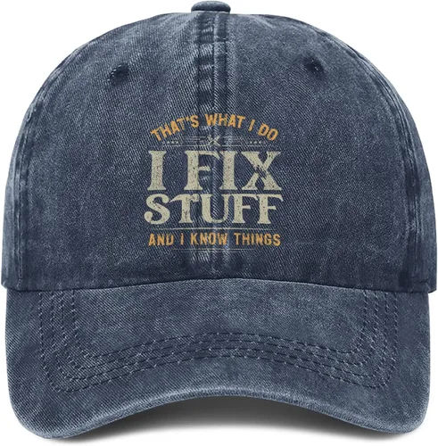 Miniatura 15 de I Fix Things Hat, I Fix Stuff and Know Things Sombrero para hombres, Thats What I Do I Fix Stuff Hat, Hat I Fix Stuff 8 (negro)