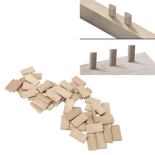 Miniatura 3 de Kadimendium 50 Uds Espigas Sueltas Domino Tenon Haya Firma Fijación 0.315x1.575 in Amplia Aplicación Beechwood Tenones Sueltos para Carpintería