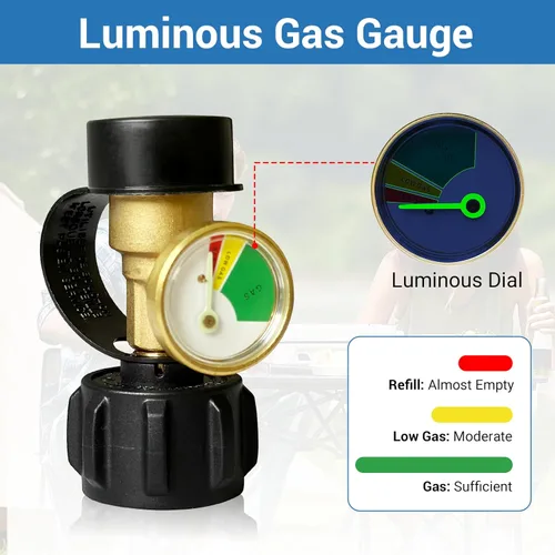 Miniatura 3 de Indicador de nivel de tanque de propano, medidor de gas propano para tanque de propano LP de 5 libras - 40 libras con QCC1/tipo, universal