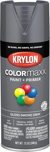 Miniatura 51 de Krylon K05599007 COLORmaxx Pintura en aerosol y base para uso en interiores y exteriores, color gris brillante para maquinaria, 12 onzas
