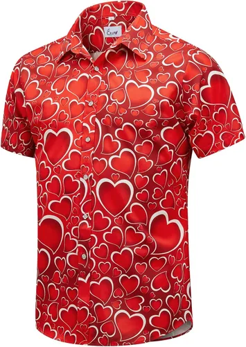 Miniatura 11 de EUOW - Camisas hawaianas para hombre de manga corta con botones, estampadas para la playa y el verano