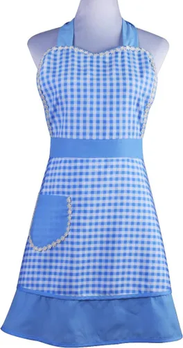 Love Potato Bonito delantal retro de diseño único para mujeres y niñas con bolsillo elegante para cocinar cocina, color azul