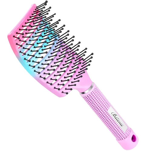 Cepillo de pelo, cepillo curvo con ventilación para secado rápido, cepillo desanudante de paleta para mujeres y hombres, cepillo de estilo curvo con