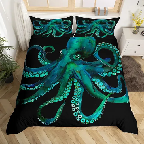 Miniatura 13 de Juego de ropa de cama con diseño de dibujos animados para niñas, niños, mascotas, gatos, funda de edredón con luz de neón, funda de edredón colorida