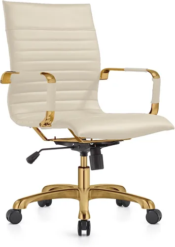 Miniatura 14 de LeisureMod Harris - Silla de oficina ejecutiva ergonómica moderna, silla de escritorio de piel con respaldo alto con altura ajustable, control