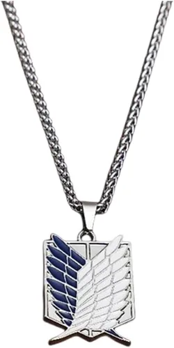 MeganJDesigns Collar con dije de personaje de anime, alas de la libertad, para niños y niñas, fanáticos del anime, Zinc, No es una piedra preciosa