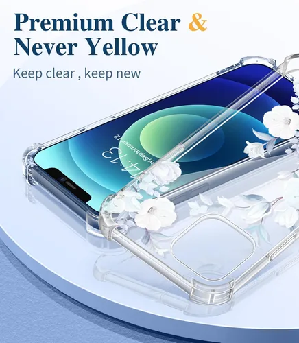 Miniatura 3 de GVIEWIN - Funda para iPhone 12 y iPhone 12 Pro con protector de pantalla + protector de lente de cámara, funda transparente suave y flexible