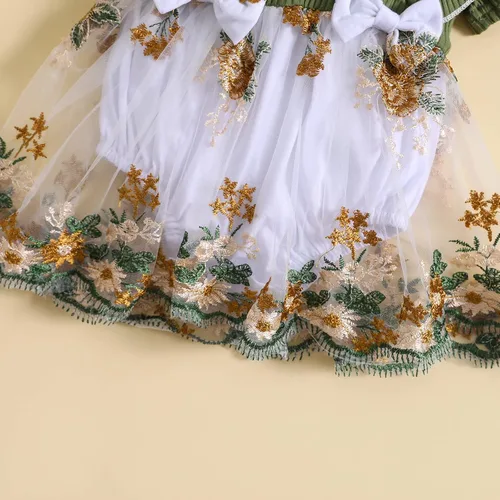 Miniatura 30 de Mubineo Ropa de verano para bebé niña, sin mangas, encaje floral, vestido de mameluco para recién nacido
