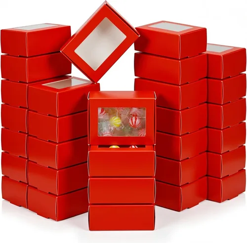 Miniatura 24 de Zonon 30 cajas de jabón para embalaje casero, mini cajas de papel kraft con ventana para panadería, dulces, jabón, embalaje de regalo