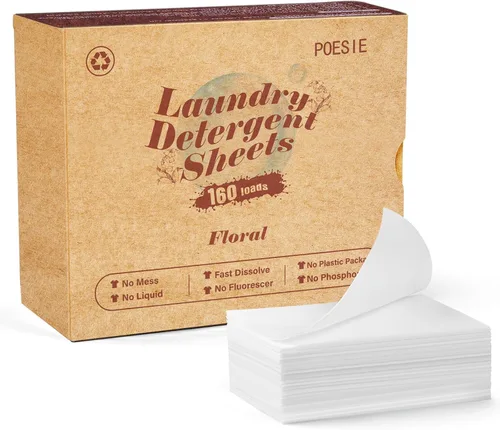 Miniatura 29 de Poesie Hojas de Detergente para Ropa Hojas de Jabón para Ropa para Viajes Camping Hojas para Lavar Ropa Sin Fragancia 1 Mini Caja 40