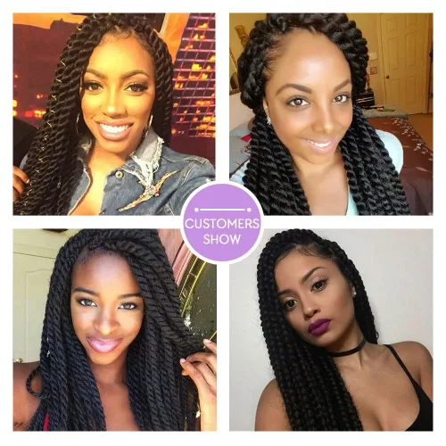 Miniatura 6 de Admutty Havana Twist - Cabello de ganchillo senegalés jumbo pre-enlazado, pelo sintético trenzado para mujer, suave y ligero, trenzas de ganchillo