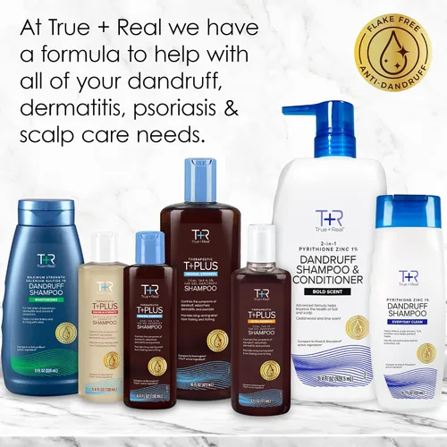 Miniatura 9 de True+Real Champú anticaspa de ácido salicílico al 3% de ácido salicílico, 4.4 onzas líquidas