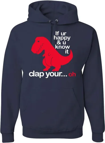 Miniatura 8 de Wild Bobby Sudadera con capucha unisex con estampado "If You're Happy and You Know it" de Dinausor