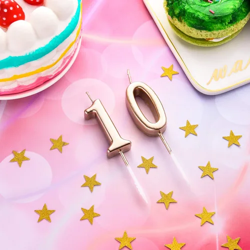 Miniatura 7 de 10 Velas de Cumpleaños Número de Pastel, Velas de Números del 10, Decoración Feliz de Pastel, para Boda, Aniversario, Celebración, Adorno de Fiesta