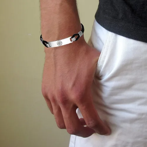 Miniatura 4 de Pulsera de pentáculo de tetragrammaton de geometría sagrada Eliphas Levi Pentagrama protector de silicona con símbolo mágico pulsera de silicona