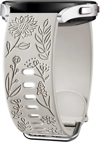 Miniatura 15 de Samsung Galaxy - Correa deportiva de silicona grabada con girasol de 1.575 pulgadas/1.732 pulgadas, para mujeres y hombres Marrón