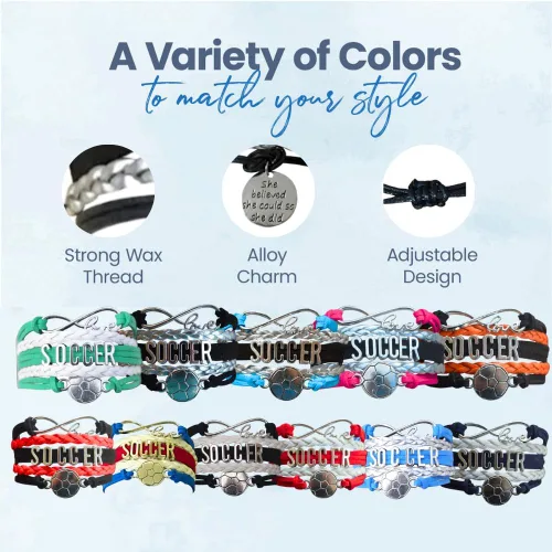 Miniatura 18 de Sportybella - Pulsera de fútbol ajustable, regalo para jugadores
