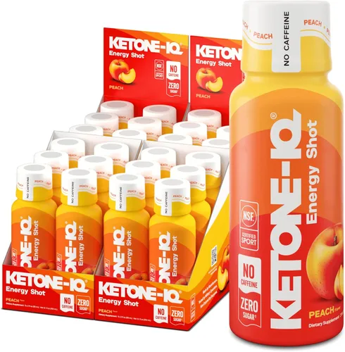 Ketone-IQ Shots de Energía de Cetonas Exógenas Sin Cafeína - Paquete de 24 Bebidas Energéticas Sin Cafeína con 10g de Cetonas - Sin Azúcar, Sin Sal