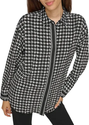 Miniatura 5 de KARL LAGERFELD Blusa de pata de gallo de gran tamaño para mujer