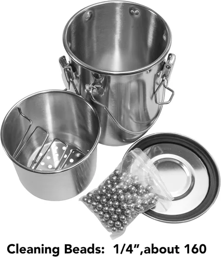 Miniatura 5 de Limpiador de Pinceles de Acero Inoxidable Hermético para Pintura al Óleo y Acrílico, Limpiador de Pinceles con Perlas de Limpieza y Escurridor