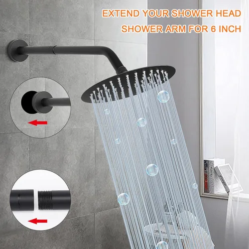 Miniatura 4 de Brazo extensor de cabezal de ducha, salida de agua del extensor de ducha - Baja el existente, extensión de tubo de ducha para baño, hecho de metal
