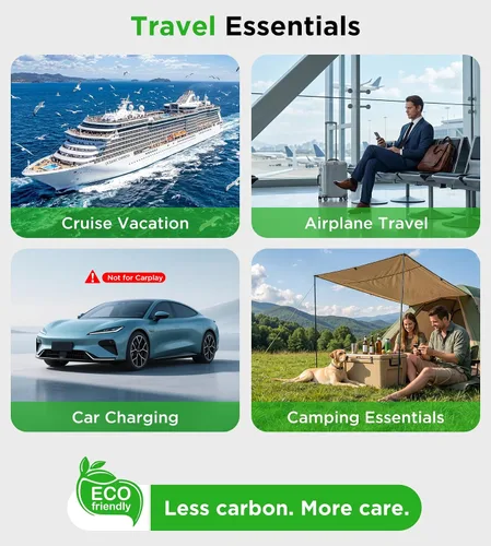 Miniatura 3 de Esenciales de viaje para cargador de Apple Watch, cargador de iPhone, cable de carga de viaje 3 en 2 tipo C/Lightning/magnético, cable de carga