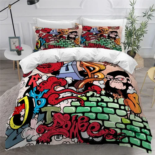 Miniatura 21 de Juego de funda de edredón de tamaño individual, funda de edredón de dinosaurio para hombres, juego de ropa de cama 3D para niños y niños, microfibra