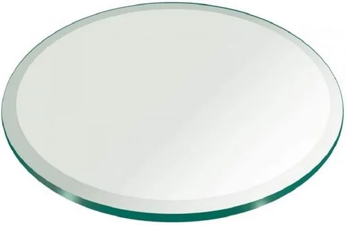 Miniatura 101 de Fab Glass - Mesa redonda de cristal de 48 in, grosor de 3/4 in, cristal pulido plano templado, Vidrio, Transparente