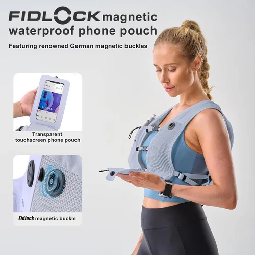 Miniatura 2 de Chaleco para correr con Botella Blanda de 350 ML de TPU, Chaleco Pequeño de Agua para Correr - Correas de Pecho Ajustables, Chaleco Ligero