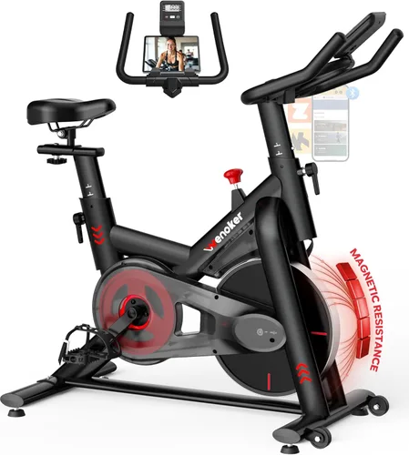 Miniatura 9 de Exercise Bike – 350LB Magnetic Resistance Stationary Bike, Silent Indoor Cycling Bike with App Sync, Adjustable Seat, LCD Monitor, Smooth & Quiet
