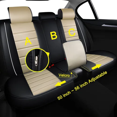 Miniatura 6 de otoez Fundas de Asiento de Coche de Piel Completas Juego Completo, 5 Asientos Fundas de Asiento de Piel Sintética para Coches, Protector de Asiento