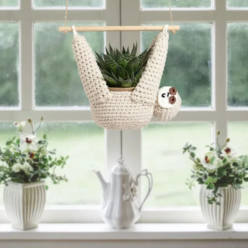 Miniatura 2 de Regalos de Perezoso Colgador de Plantas de Perezoso para Maceta de Suculentas Planta Colgante para Amantes de las Plantas Decoración del Hogar