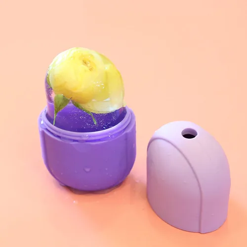 Miniatura 7 de Rodillo de hielo para cara, rodillo facial de hielo de belleza púrpura para el cuidado de la piel de la cara y los ojos, el cuello de la piel