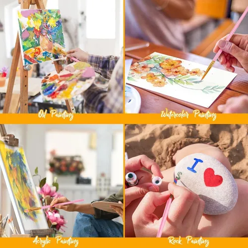 Miniatura 4 de para niños, adolescentes, chicas adolescentes, cosas de moda, relleno para cesta de Pascua, juego de pinceles de pintura acrílica Soucolor para Rosa