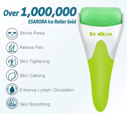 Miniatura 2 de ESARORA Rodillo de hielo para cara y ojos, hinchazón, migraña, alivio del dolor y lesiones menores, productos para el cuidado de la piel Verde