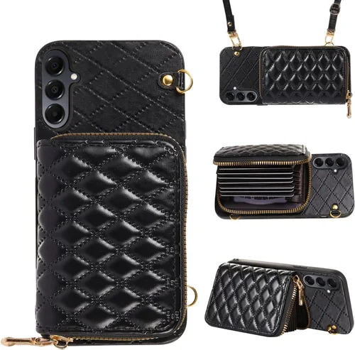 Miniatura 41 de Funda cartera desmontable con correa cruzada para Samsung Galaxy S20 FE 5G 6.5 pulgadas con cremallera, múltiples ranuras para tarjetas, soporte