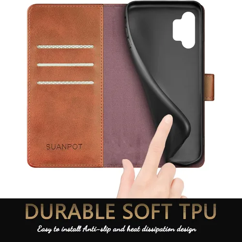 Miniatura 6 de SUANPOT Funda tipo cartera para Samsung Galaxy A13 5G/4G/A04/A04S 4G con bloqueo RFID, tarjetero y tarjetero de piel sintética, funda protectora