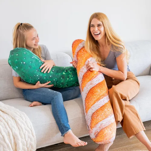 Miniatura 5 de Much Comfort Almohada de 42" 3D en forma de baguette rústica - Hecha con tela suave y ultra premium - Linda, cómoda, de felpa, cojín