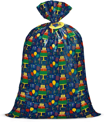 Miniatura 14 de WRAPAHOLIC Bolsa de regalo de plástico grande de 56 pulgadas, globo colorido con diseño de confeti para cumpleaños, fiestas o celebraciones de 1